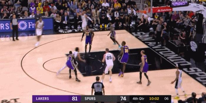  詹姆斯三双助湖人险胜马刺  